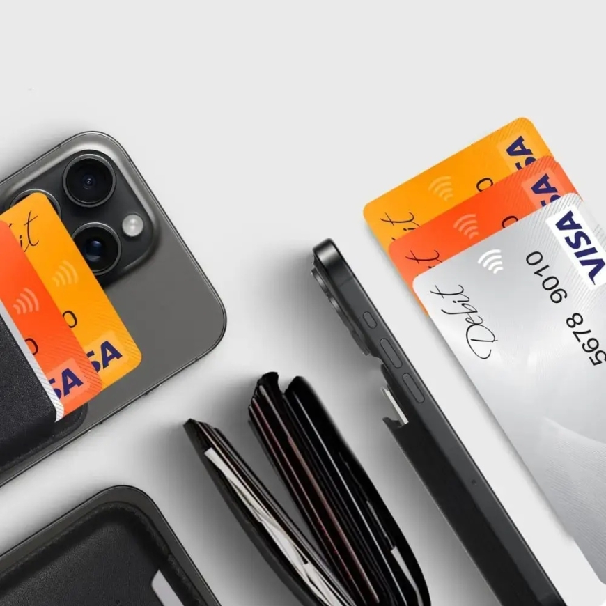 TECH-PROTECT MAGWALLET MAGSAFE UNIVERSALUS MAGNETINIS KORTELIŲ LAIKIKLIS ORANŽINIS – 3