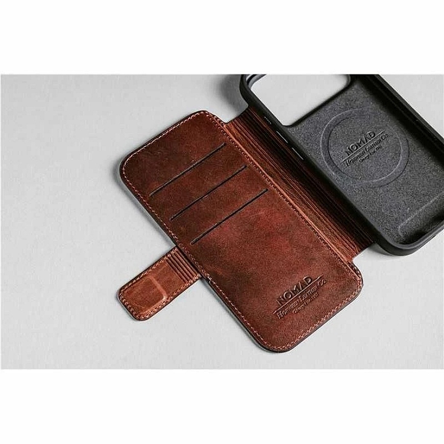 Nomad Modern Leather Folio Case, Olde Dublin (Horween) - iPhone 17 Pro – 5