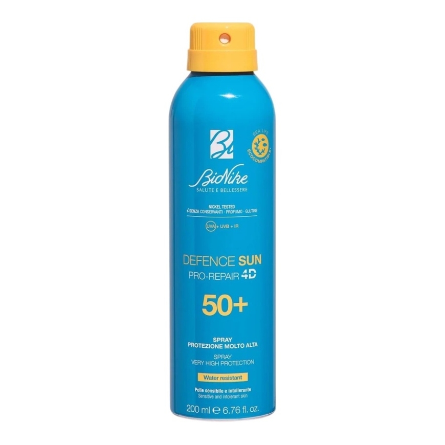 BioNike, Defence Sun Pro-Repair 4D, Aizsargājošs, Pirms saules iedarbības, Spray, SPF 50+, 200 ml