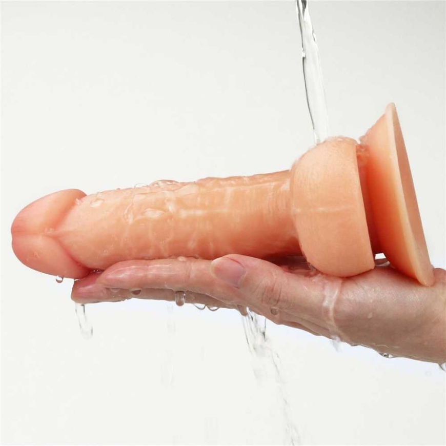 „Lovetoy“ storo siurbimo puodelio dildo 18 cm – 5