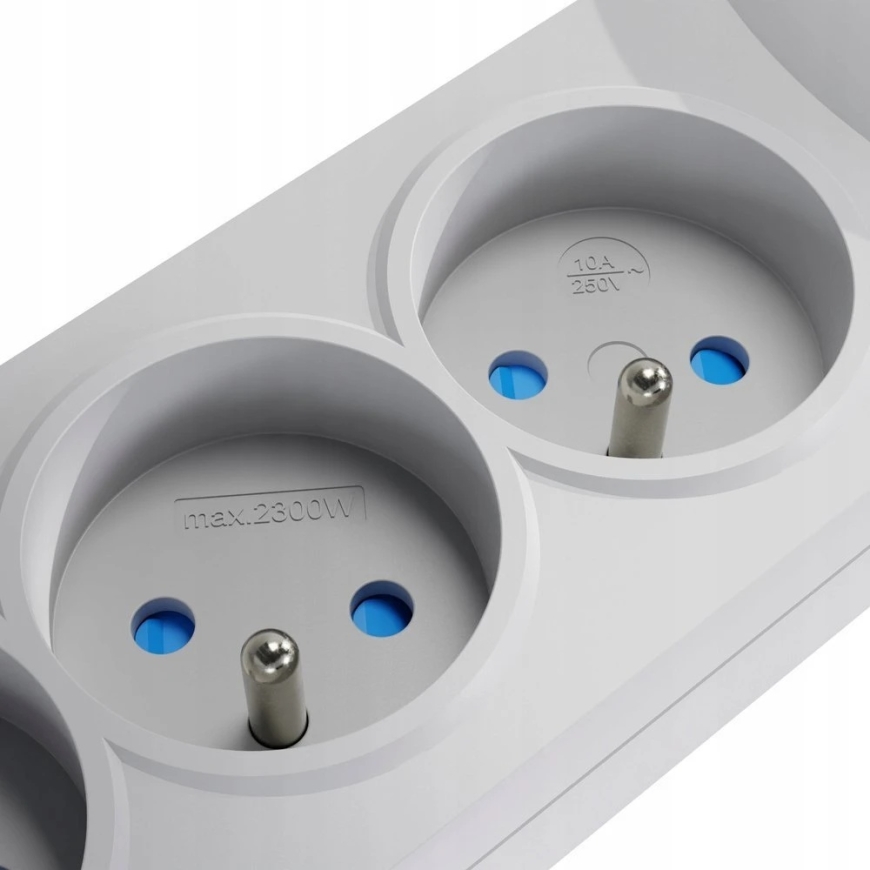 Plastrol Virtapistoke sulakkeella ja ylijännitesuojajärjestelmällä Professional, 5 pistoketta, pituus 3 m, 10 A, 230 V, 2300 W, – 2