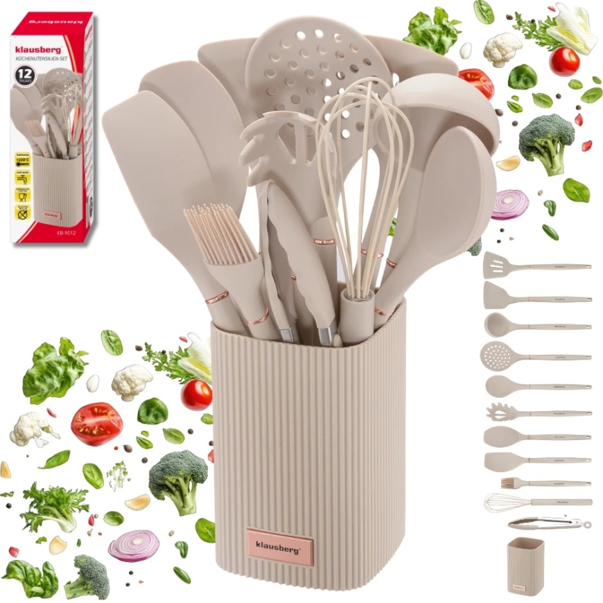 Juicer Set 12-piece kitchen tool set, sand-colored silicone, Klausberg kb-9012 – 4