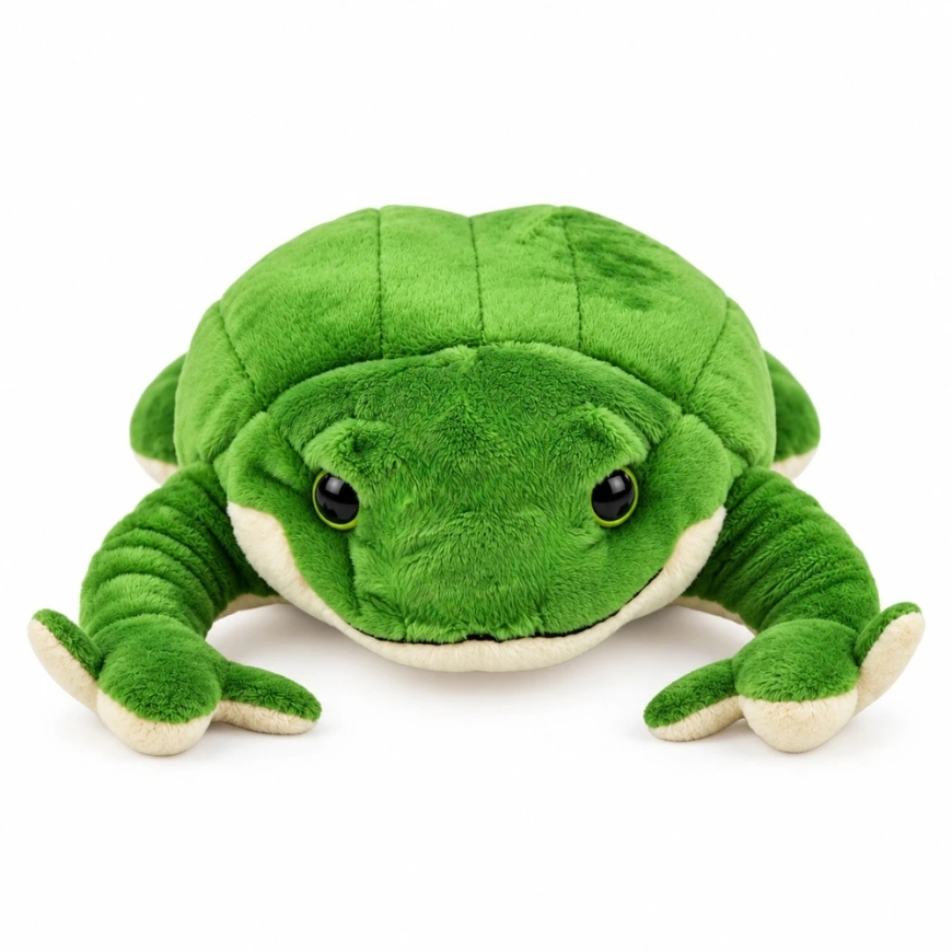 Lean Toys Plüüšiline konn raskusega helmed, roheline ja kreemjas, 26 × 16 × 8 cm – 3