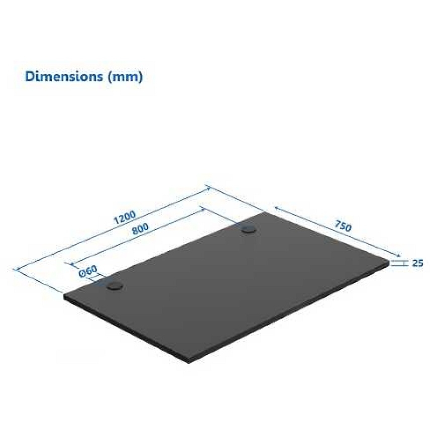 Up Up Lauaplaat M Must, 1200x750x25mm (LMDP) – 2