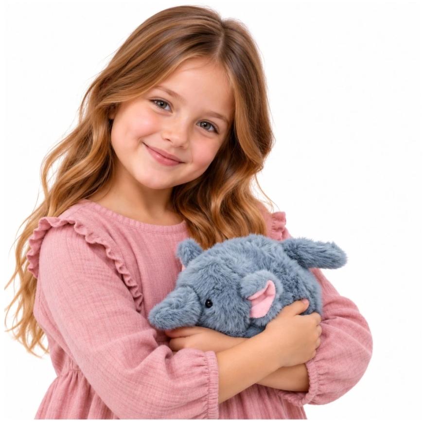 Lean Toys Plush Elephant, Gray, 16 × 10 × 8 cm – 3