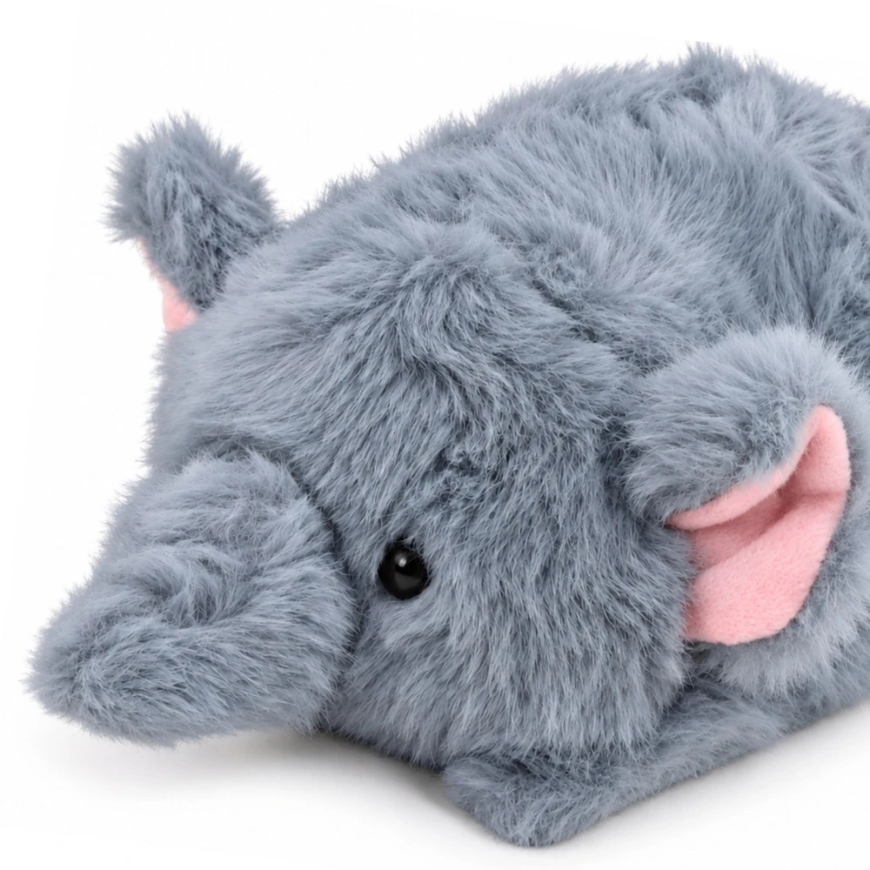 Lean Toys Plush Elephant, Gray, 16 × 10 × 8 cm – 4