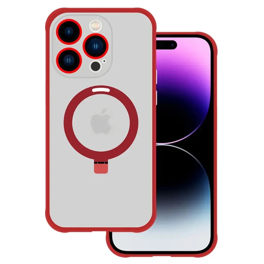 Tel Protect Magical phone case with stand and MagSafe support for iPhone 12 Pro Max red