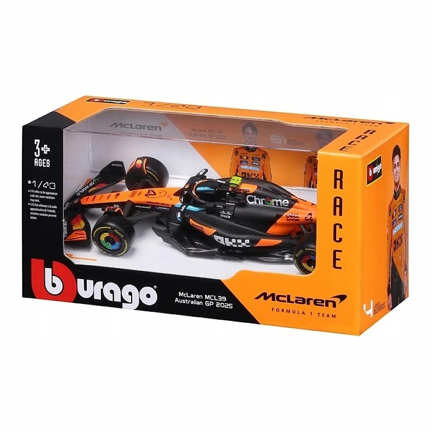 BBURAGO-malliauto McLaren Racing MCL 39 (2025) 81 Piastri ja 4 Norris, 18-38248