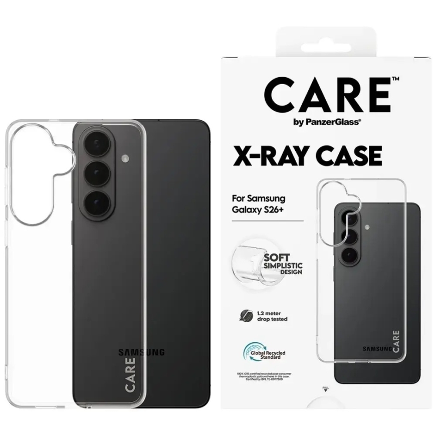 CARE by PanzerGlass X-Ray -puhelintuki Samsung Galaxy S26+:lle (S947) läpinäkyvä