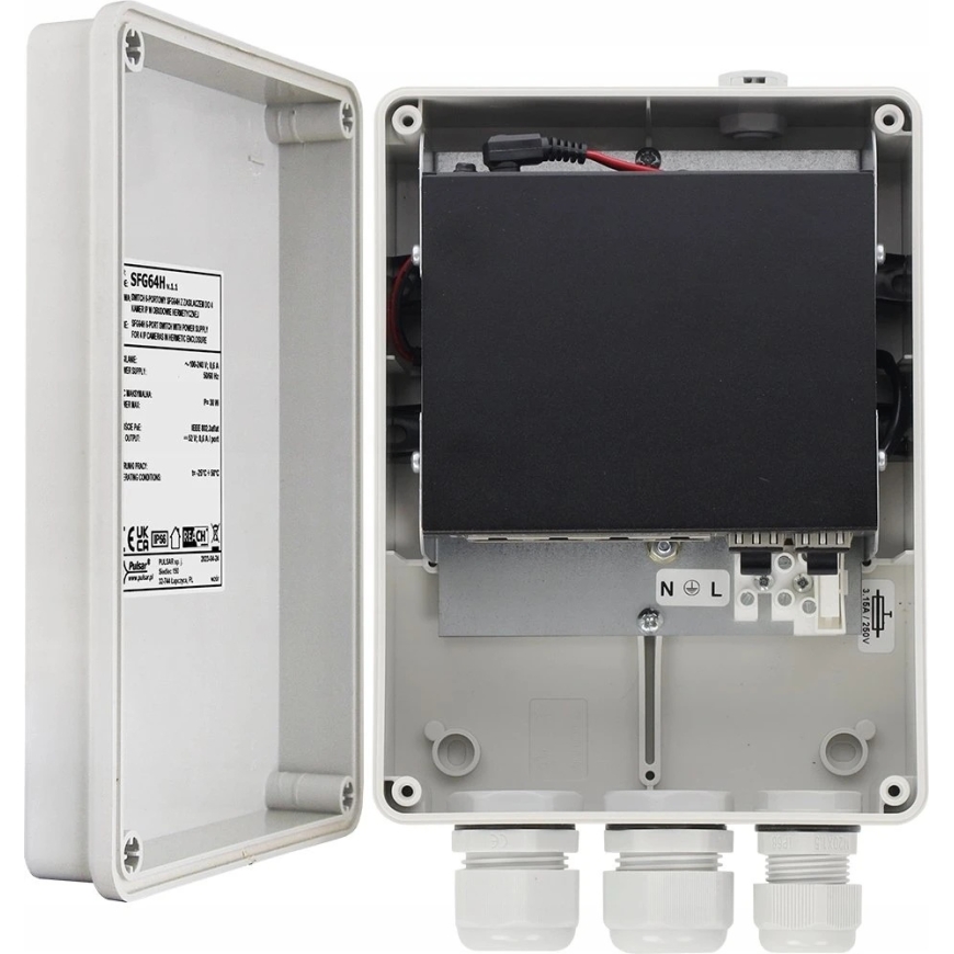 Pulsar SFG64H 6-porttinen kytkin SFG64H mukana – 2