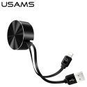 USAMS Kabelis zwijany U-Bin Lightning 1m.2A juoda/juodas IPUSBZH01 (US-SJ150)