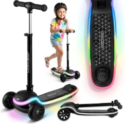 Ricokids Leddi Children's Black Tricycle Balance Scooter with LED Lighting