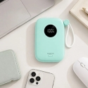 Powerton ENERGY PASTEL EDITION toiteplokk 10000 mAh, 2x USB-C, 22,5 W, integreeritud kaablid, mündi värvi Powerton ENERGY PASTEL EDITION toiteplokk 10000 mAh, 2x USB-C, 22,5 W, integreeritud kaablid, mündi värvi
