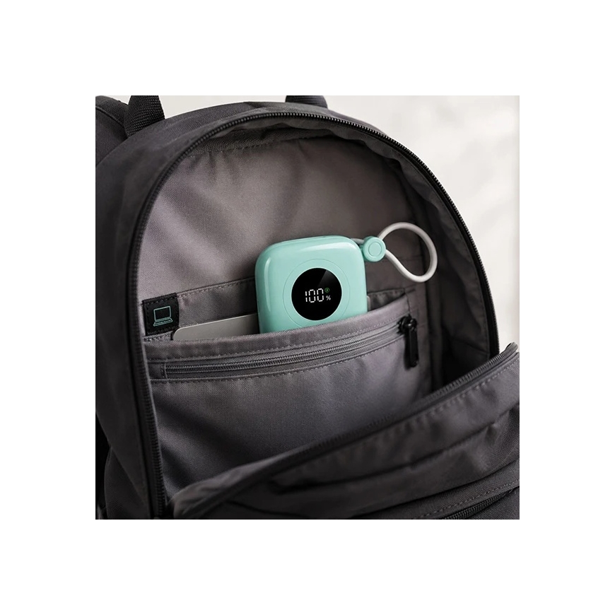 Powerton ENERGY PASTEL EDITION блок питания 10000 мАч, 2x USB-C, 22,5 Вт, встроенные кабели, мятного цвета – 4
