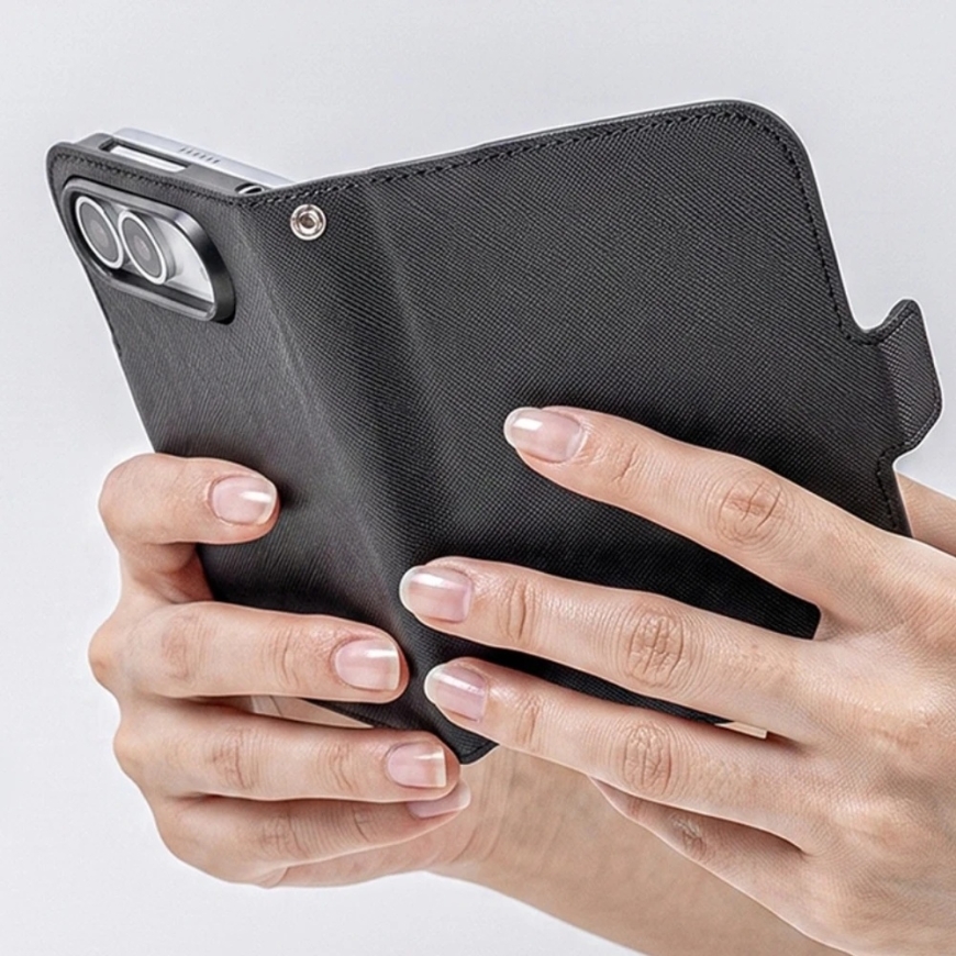 "Mercury" premium wallet-style diary case for "iPhone Duo" black – 3