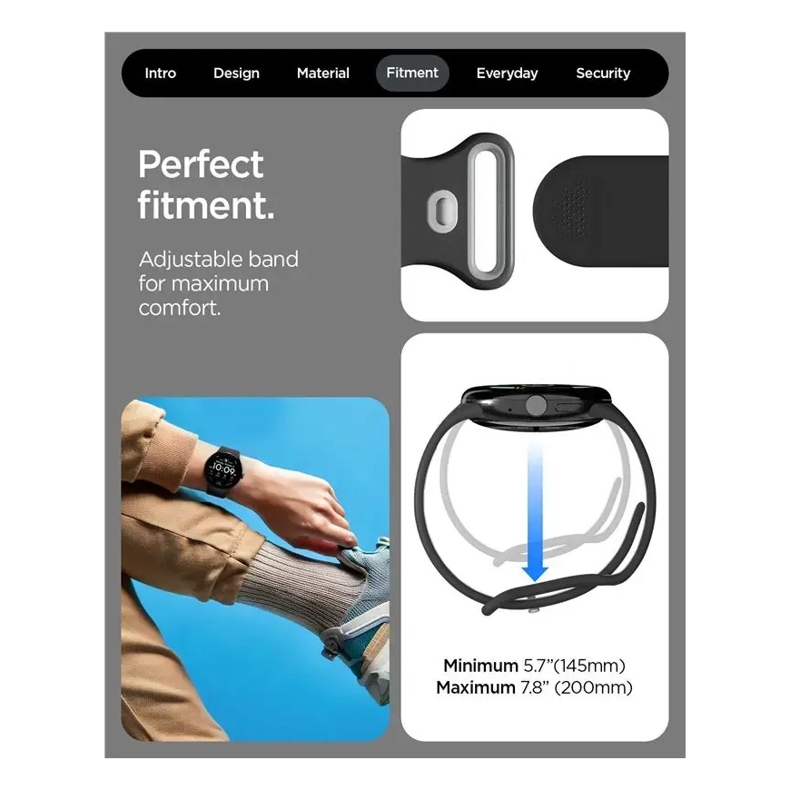 Spigen Nano Pop Band, melnā sezama - Google Pixel Watch 5/4/3 45mm – 3