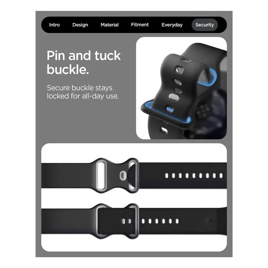 Spigen Nano Pop Band, juodasis sezamas - Google Pixel Watch 5/4/3 45mm – 4