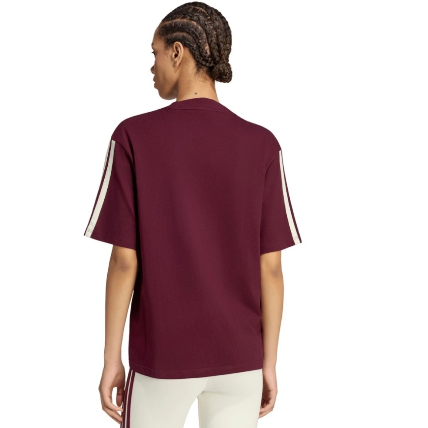 Женская футболка adidas Essentials 3-Stripes Boyfriend бордовая KX0793 (L) – 3
