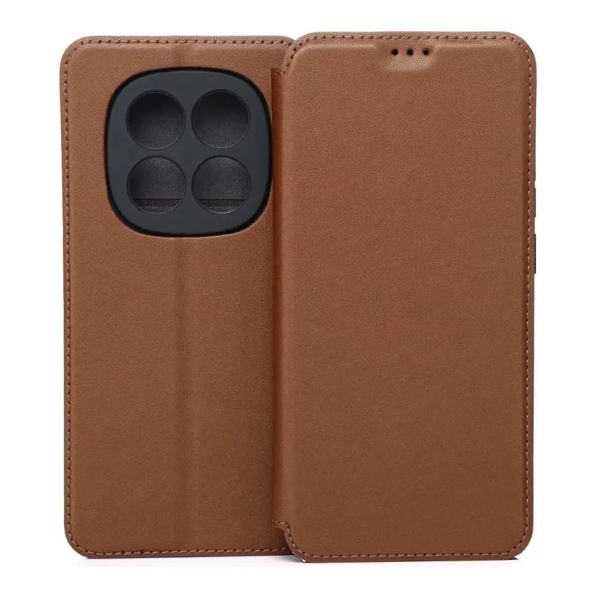 Smart Touch knyginio tipo telefono dėklas Redmi Note 15 Pro 5G rudas