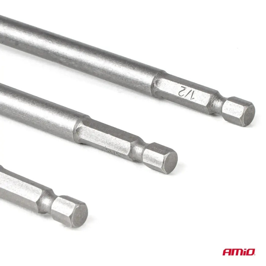 Galatslēgu adapteri HEX 1/4" – 1/4", 3/8", 1/2" AMIO-04781 – 3