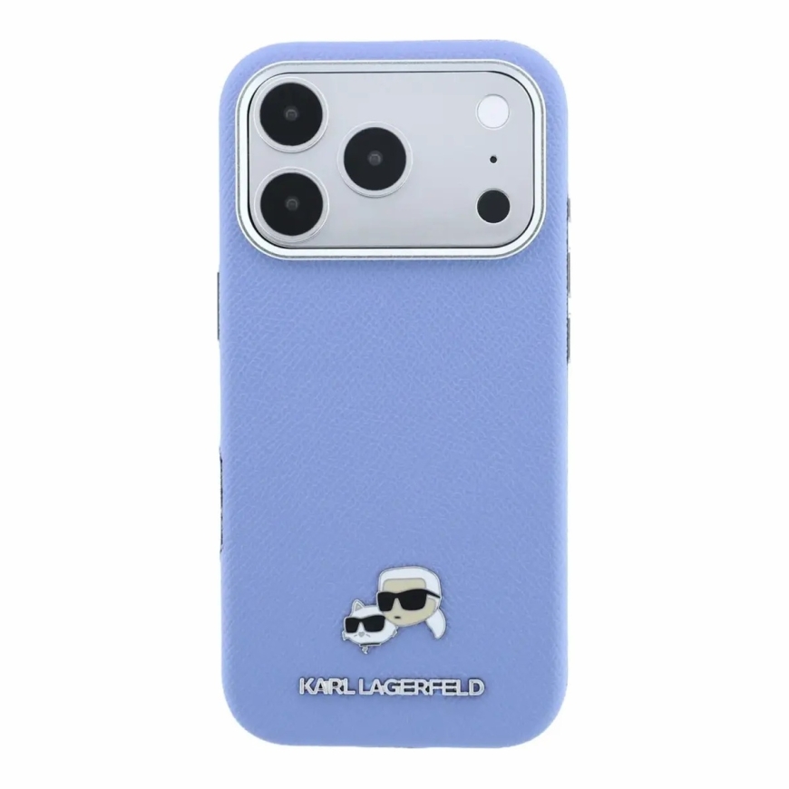 Karl Lagerfeld PU vahapintainen Semi Wrap K&CH Heads MagSafe-kuori iPhone 18 Pro Max sininen – 2