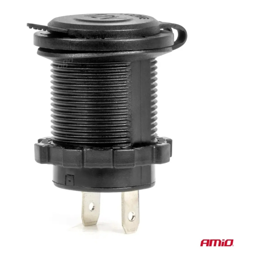 Vesitiivis auton tupakansytytinliitäntä punaisella LED-taustavalolla 12/24V AMIO-04219 – 3