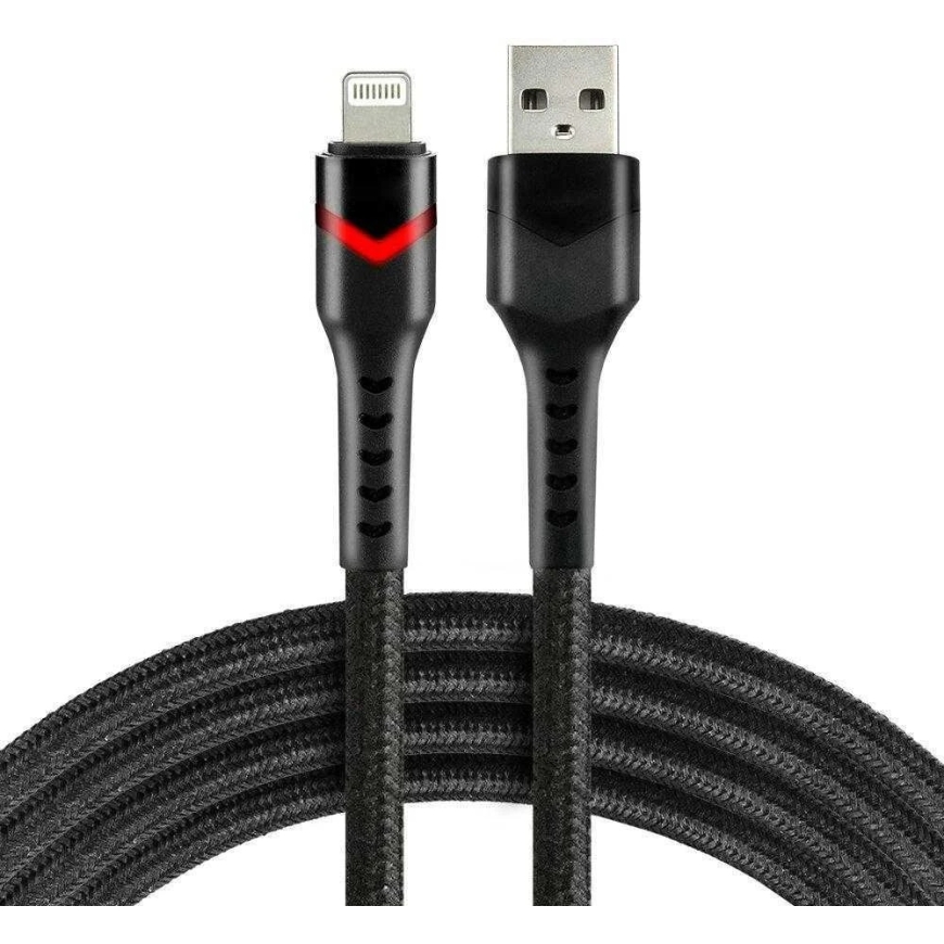 USB Vads – everActive CBB-1IBR Lightning Ātrās Uzlādes, 1 m, Melns