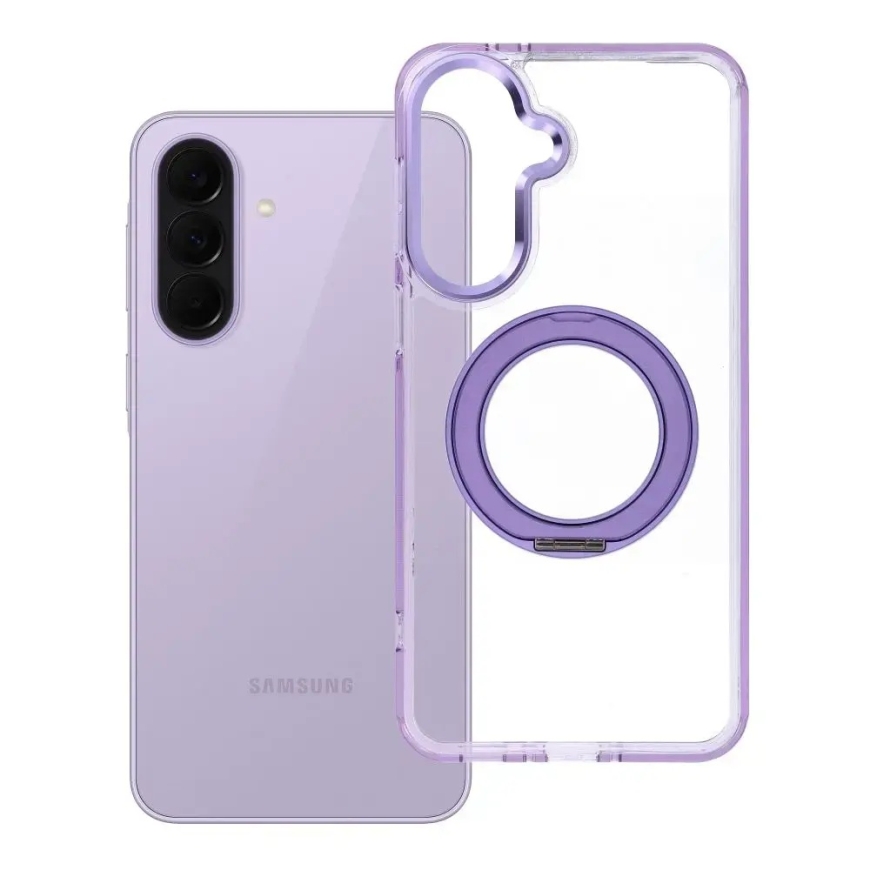 Frame Circle Stand telefoni ümbris alusega ja MagSafe toega Samsung Galaxy A37 (A376) lilla