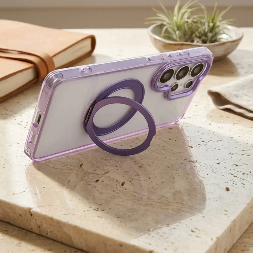 Frame Circle Stand чехол с подставкой и поддержкой MagSafe для телефона Samsung Galaxy A37 (A376) фиолетовый – 3