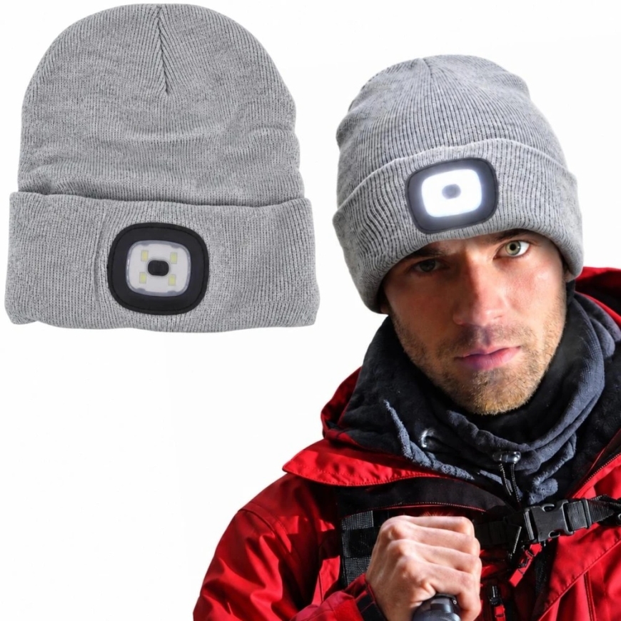 Edco Headlamp Flashlight Hat with 4 LED 120 LM 3 Modes Hiking Light