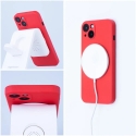 Silicone Mag Cover phone case with MagSafe support for Samsung Galaxy S25 (S931) red
