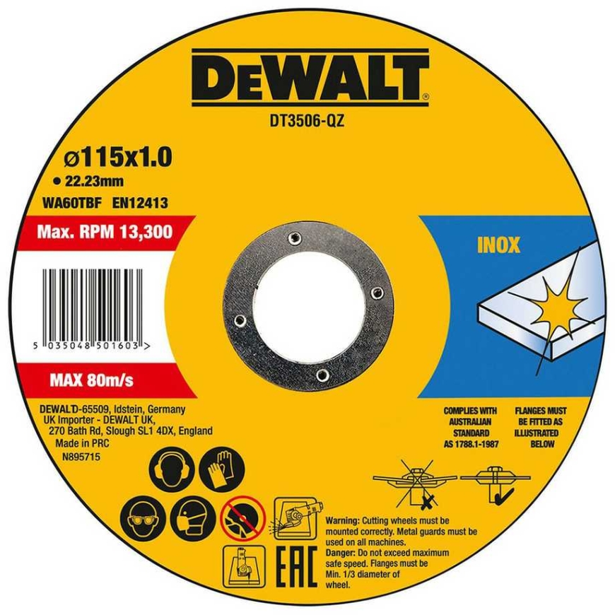 Dewalt Cutting Disc 115 x 1 mm Stainless Steel, Tin, 10 pcs. – 4