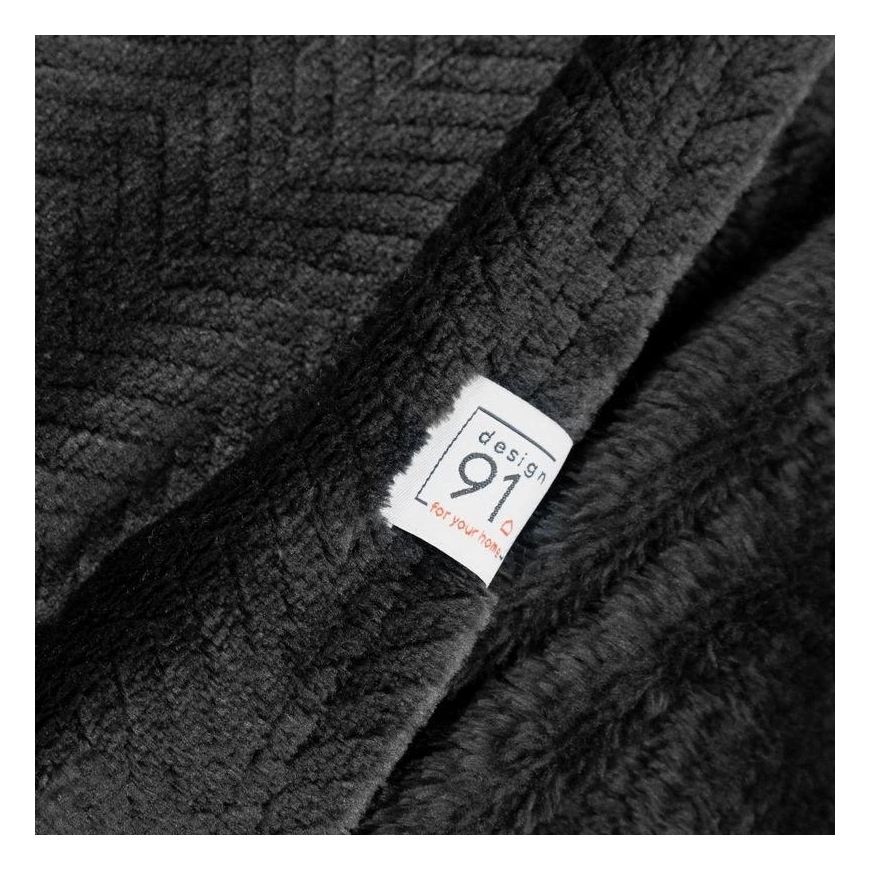 Eurofirany DESIGN 91 CINDY5 Soft and smooth blanket with an embossed herringbone pattern, 170X210 cm, color: black – 4