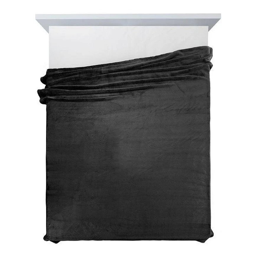 Eurofirany DESIGN 91 CINDY5 Minkštas ir švelnus pledas su įspaustu eglutės raštu, 170X210 cm, spalva: juoda – 5