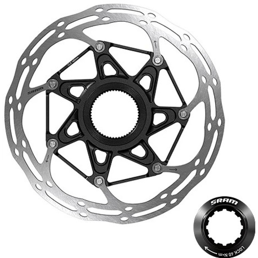 SRAM Centerline 2-osainen CenterLock 180 mm must pyöreä levy (paketissa on lukitusrenka)