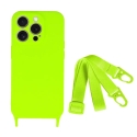 Strap Silicone telefoni ümbris iPhone 14 Pro roheline