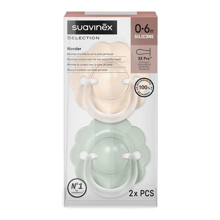SUAVINEX FIZIOLOĢISKAIS ZOBIŅS SX PRO WONDER, 0-6 MĒN., MAIGĀ Zaļš/Bēšs, 2 GB. – 2