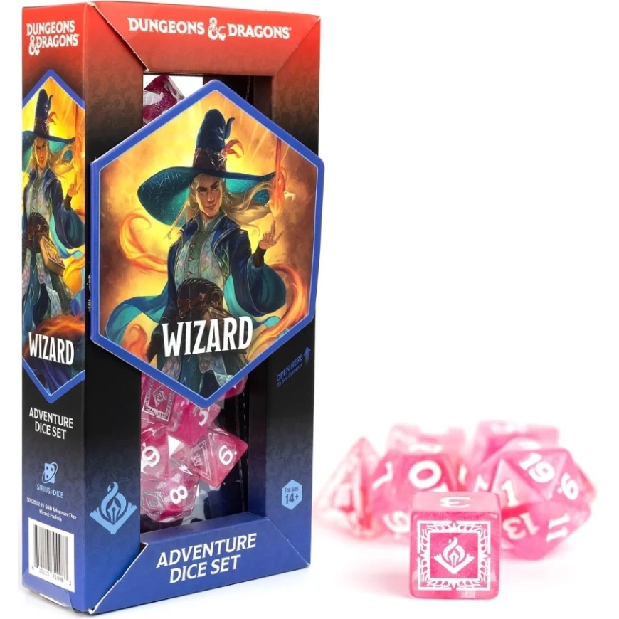 Sirius Dice Dungeons & Dragons Adventure Dice - Wizard: Fuksia