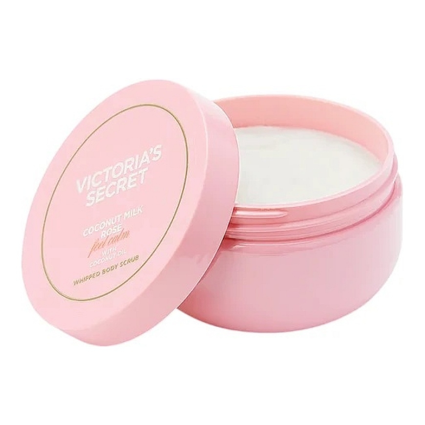 Victoria Secrets Victoria's Secret Koksas piena un rožu dziļi attīrošs un skrubjošs ķermeņa skrubis, 216 ml