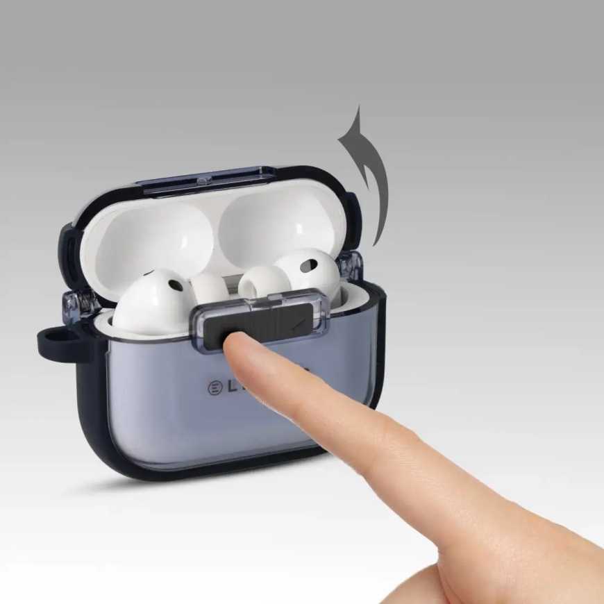 Liavec SlideLock Case for Apple AirPods Pro 3 transparent-blue – 3