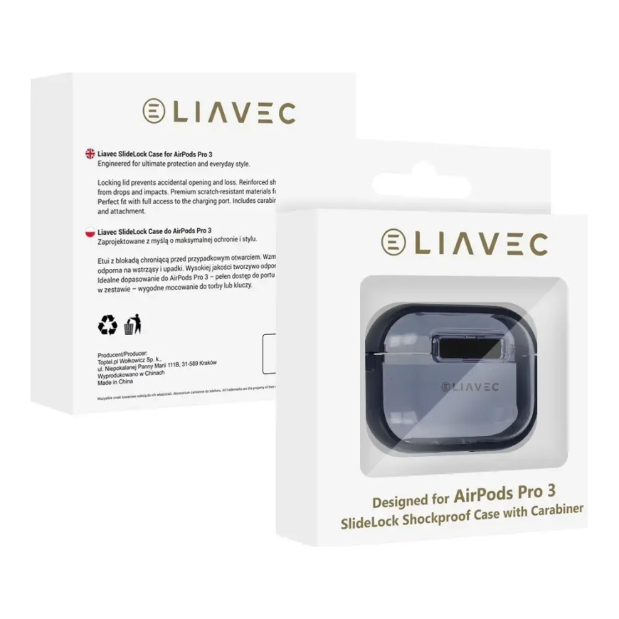 Liavec SlideLock Case for Apple AirPods Pro 3 transparent-blue – 5