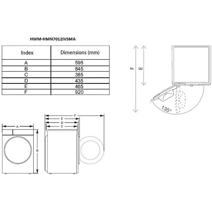 Pesumasin HWM-HMN7012IVSMA HEINNER – 4