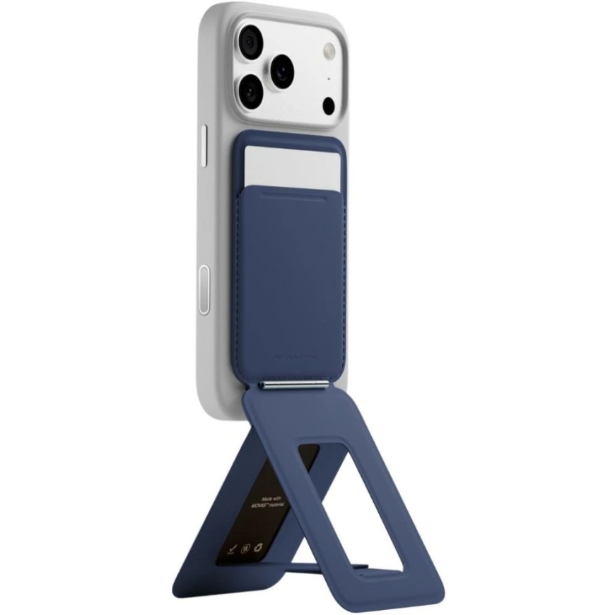 Magnētiskā maka un telefona statīva Moft Movas Tripod MagSafe tumši zila