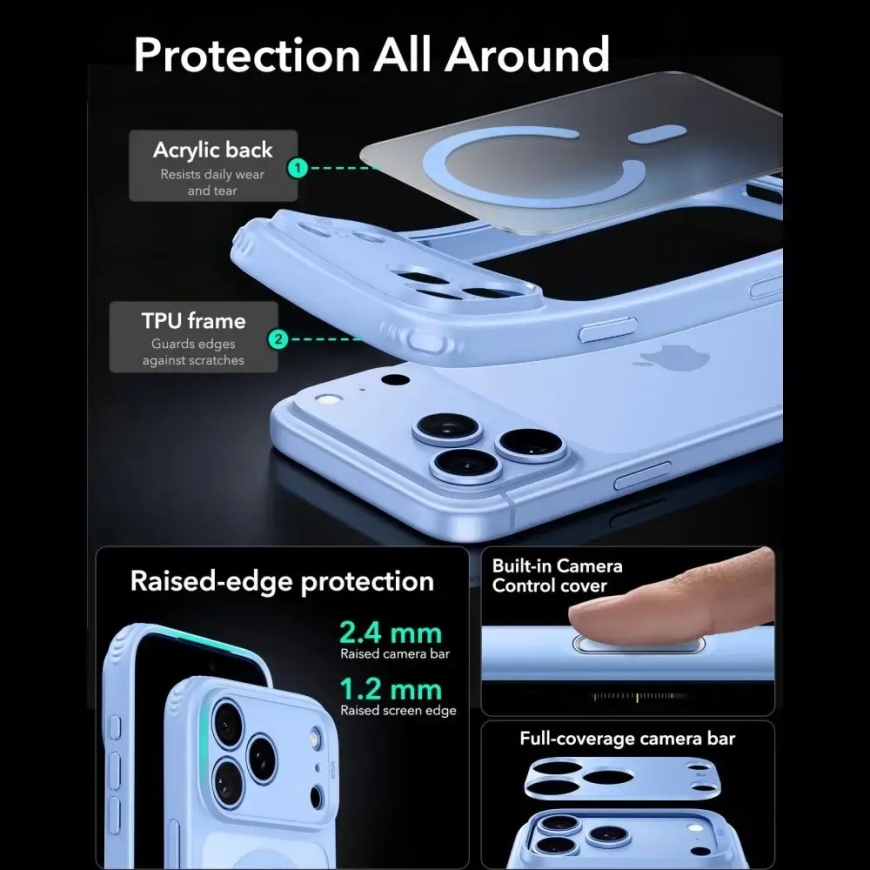 ESR CLASSIC HYBRID telefoni ümbris MagSafe toega telefonile iPhone 17 Pro | iPhone 18 Pro sinine – 4
