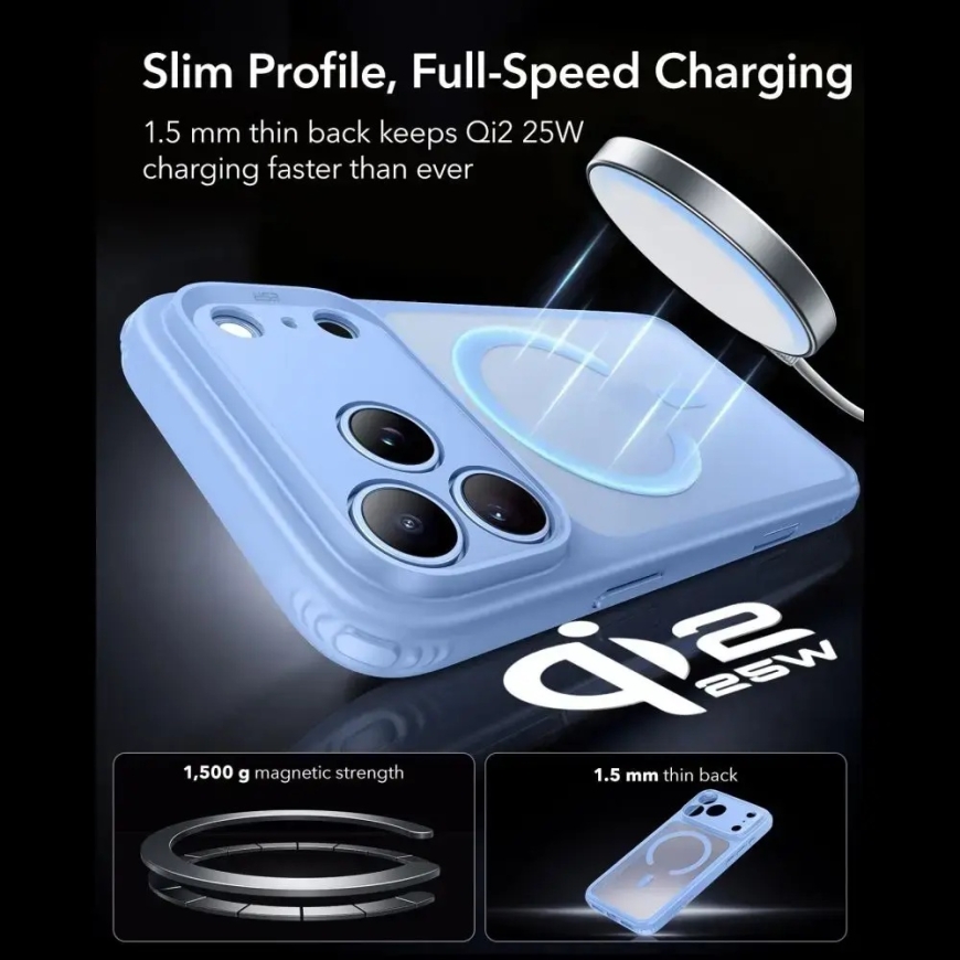 ESR CLASSIC HYBRID maciņš ar MagSafe atbalstu telefonam iPhone 17 Pro | iPhone 18 Pro zils – 5