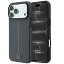 Mercedes leather semi-enveloping case with iconic line MagSafe for iPhone 18 Pro / 17 Pro - Dark gray