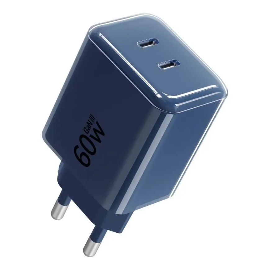 Forcell F-Energy GaN III Crystal Color kelioninis įkroviklis | 60W | GaN, PPS | USB-C | su USB-C į USB-C laidu komplekte | tamsi – 3