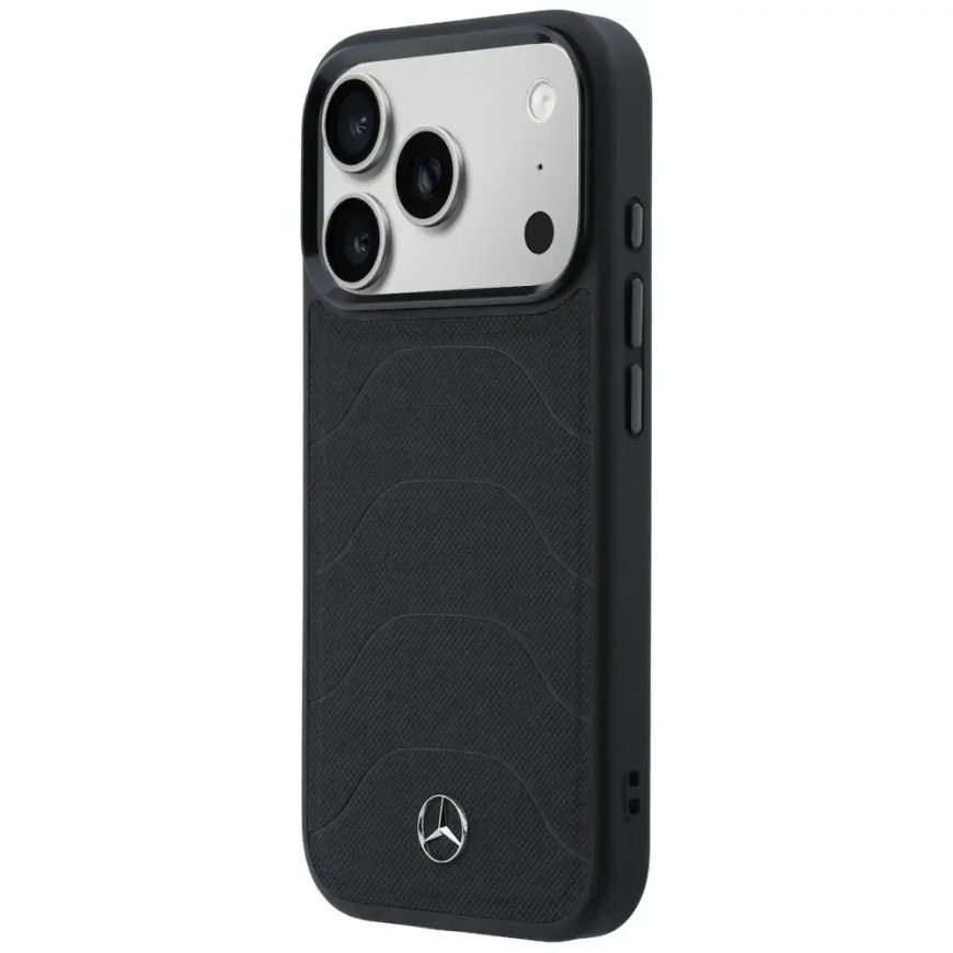 Mercedes Leather Mesh with Bow Line чехол с поддержкой MagSafe для телефона iPhone 17 Pro Max чёрный – 2