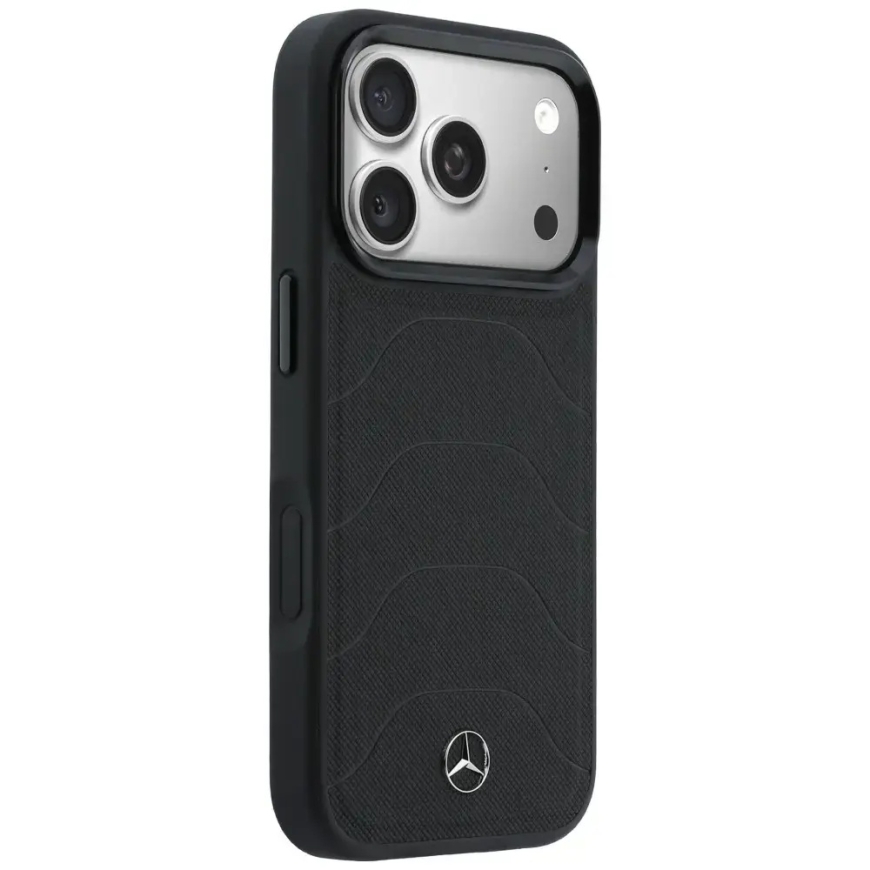 Mercedes Leather Mesh with Bow Line чехол с поддержкой MagSafe для телефона iPhone 17 Pro Max чёрный – 4