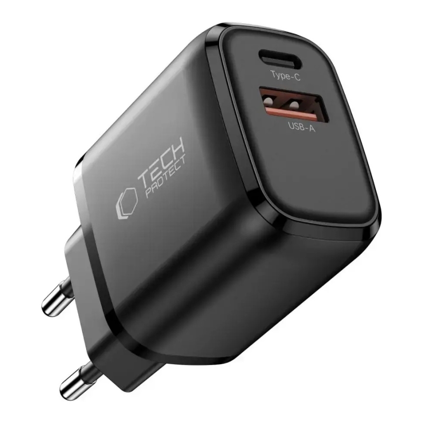 Tech-Protect NCA65W-GAN matkalaite | 65W | PD, QC, GaN | USB-C, USB-A | musta – 2